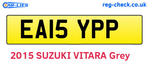 EA15YPP are the vehicle registration plates.