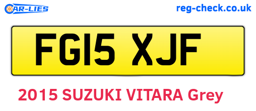 FG15XJF are the vehicle registration plates.