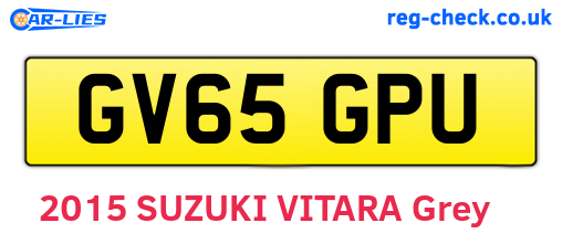 GV65GPU are the vehicle registration plates.