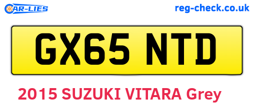 GX65NTD are the vehicle registration plates.