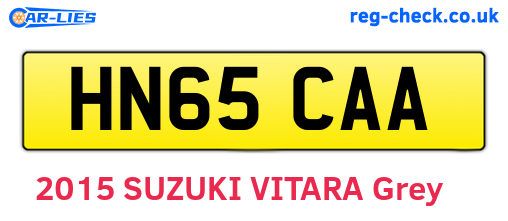 HN65CAA are the vehicle registration plates.