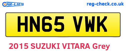 HN65VWK are the vehicle registration plates.