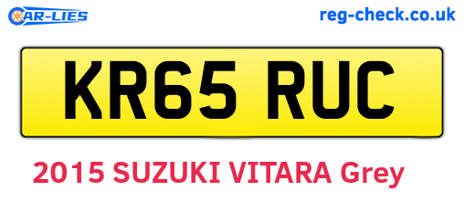 KR65RUC are the vehicle registration plates.
