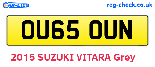 OU65OUN are the vehicle registration plates.