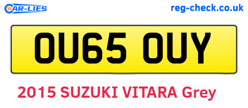OU65OUY are the vehicle registration plates.