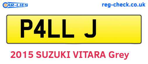 P4LLJ are the vehicle registration plates.
