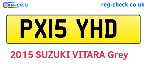 PX15YHD are the vehicle registration plates.