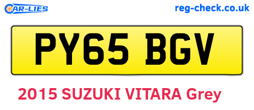 PY65BGV are the vehicle registration plates.