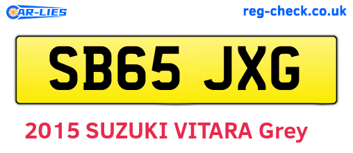 SB65JXG are the vehicle registration plates.