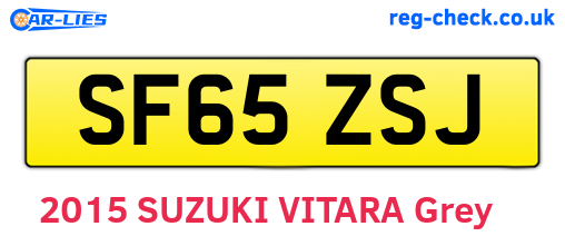SF65ZSJ are the vehicle registration plates.