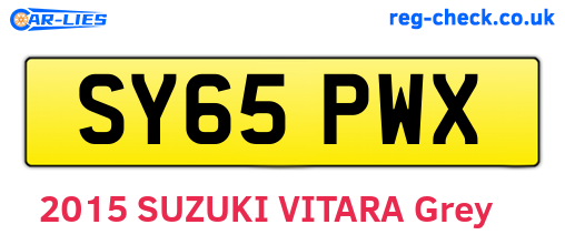 SY65PWX are the vehicle registration plates.
