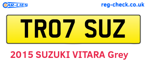 TR07SUZ are the vehicle registration plates.