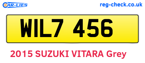 WIL7456 are the vehicle registration plates.