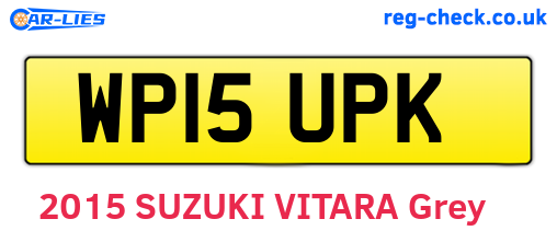 WP15UPK are the vehicle registration plates.