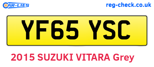 YF65YSC are the vehicle registration plates.