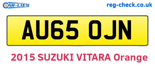 AU65OJN are the vehicle registration plates.