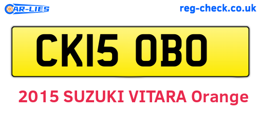 CK15OBO are the vehicle registration plates.