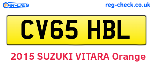 CV65HBL are the vehicle registration plates.