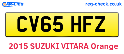CV65HFZ are the vehicle registration plates.