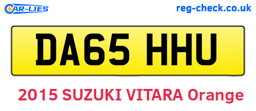 DA65HHU are the vehicle registration plates.