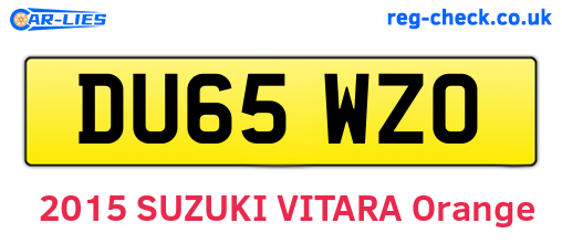 DU65WZO are the vehicle registration plates.
