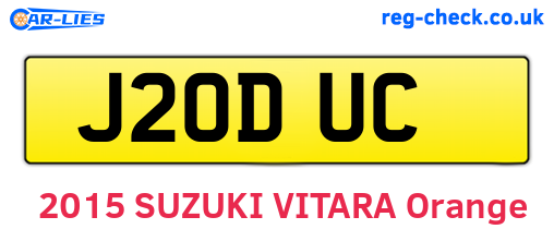 J20DUC are the vehicle registration plates.