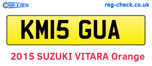 KM15GUA are the vehicle registration plates.