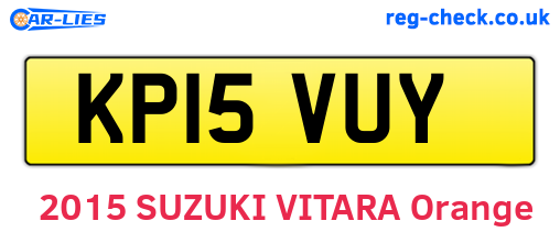 KP15VUY are the vehicle registration plates.
