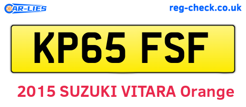 KP65FSF are the vehicle registration plates.