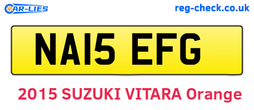 NA15EFG are the vehicle registration plates.