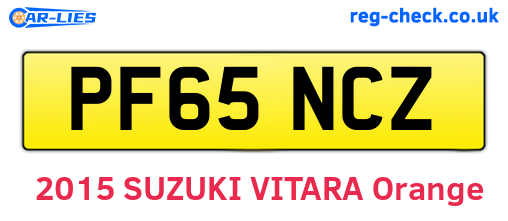 PF65NCZ are the vehicle registration plates.