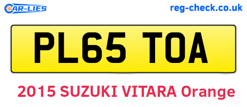 PL65TOA are the vehicle registration plates.