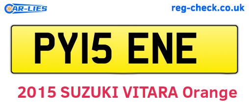 PY15ENE are the vehicle registration plates.