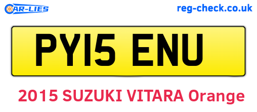 PY15ENU are the vehicle registration plates.