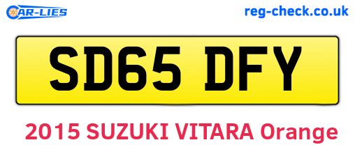 SD65DFY are the vehicle registration plates.