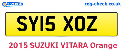 SY15XOZ are the vehicle registration plates.
