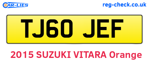 TJ60JEF are the vehicle registration plates.