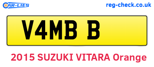 V4MBB are the vehicle registration plates.