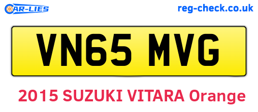 VN65MVG are the vehicle registration plates.