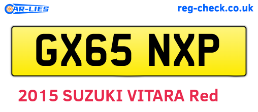 GX65NXP are the vehicle registration plates.