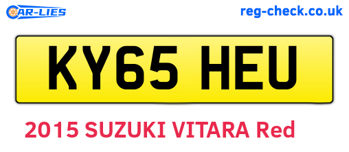 KY65HEU are the vehicle registration plates.