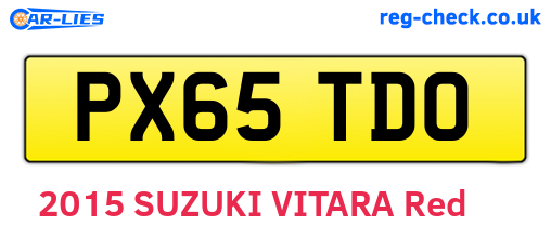 PX65TDO are the vehicle registration plates.