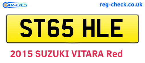 ST65HLE are the vehicle registration plates.