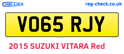 VO65RJY are the vehicle registration plates.