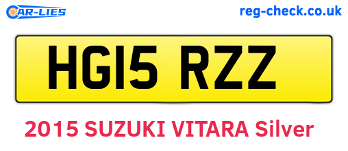 HG15RZZ are the vehicle registration plates.