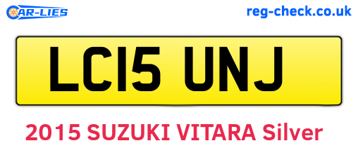 LC15UNJ are the vehicle registration plates.