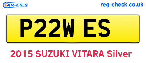 P22WES are the vehicle registration plates.