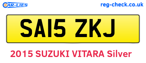 SA15ZKJ are the vehicle registration plates.