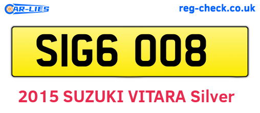 SIG6008 are the vehicle registration plates.