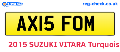 AX15FOM are the vehicle registration plates.